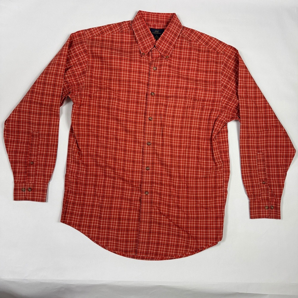 Brooks Brothers 346 Mens M Red Check Non-Iron Cotton Button Down Shirt